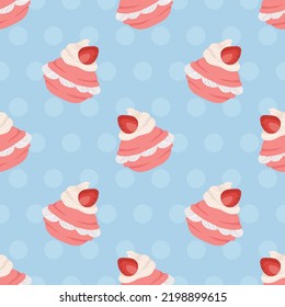 handraw cute food sweet design vector seamless pattern