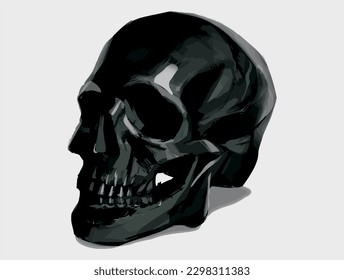 Handraw human skull isolated Vector Illustration