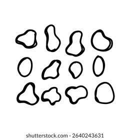 Handraw icon doodle design elements, logo, mascot and elements for drawing, isolated on white background simple design doodle