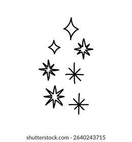 Handraw icon doodle design elements, logo, mascot and elements for drawing, isolated on white background simple design doodle