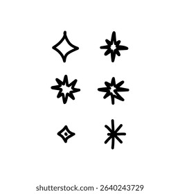 Handraw icon doodle design elements, logo, mascot and elements for drawing, isolated on white background simple design doodle