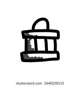 Handraw icon doodle design elements, logo, mascot and elements for drawing, isolated on white background simple design doodle
