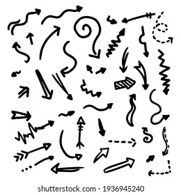 Handrawing arrow draw by brush
