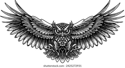 Handrawing high quality owl vector graphic 