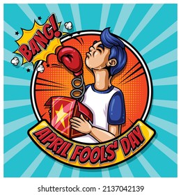handrawn april fools' day vector illustration