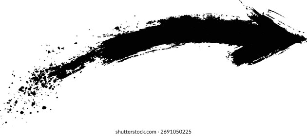 Flecha dibujada a mano con marcador negro sobre fondo blanco. Flecha de Vector dibujada a mano, flechas de Vector dibujadas a mano aisladas sobre fondo blanco, icono de flechas de Vector, Ilustración vectorial. 