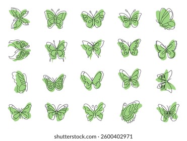 Handrawn Butterfly Icon Element Set