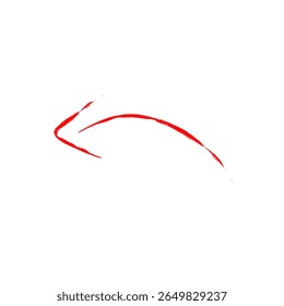 Handrawn curve arrow icon on white background 