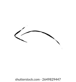 Handrawn curve arrow icon on white background 