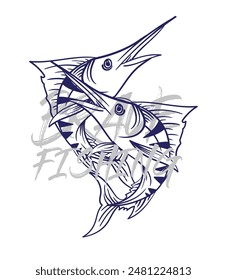 ilustración de logotipo de pesca dibujado a mano, grunge con texto valiente y pesca fondo blanco