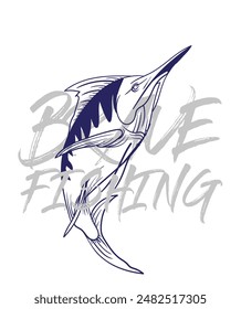 ilustración de logotipo de pesca a mano, grunge con texto valiente y pesca fondo blanco aislado