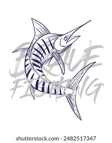 ilustración de logotipo de pesca a mano, grunge con texto valiente y pesca fondo blanco aislado