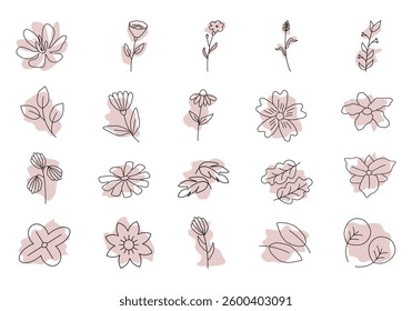 Handrawn Flower Icon Element Set