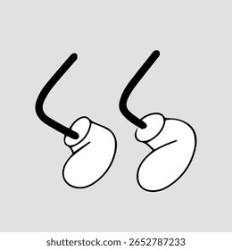 Estoque de elemento de personagem de quadrinhos de pé de mão. Pé de Desenho Animado . Estoque de elementos de personagem de pé cômico usando sapatos vários gestos, personagens de desenho animado partes do corpo. 