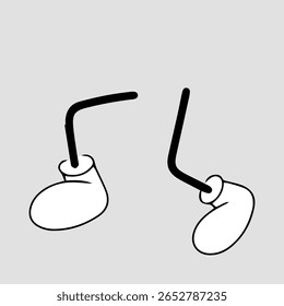 Estoque de elemento de personagem de quadrinhos de pé de mão. Pé de Desenho Animado . Estoque de elementos de personagem de pé cômico usando sapatos vários gestos, personagens de desenho animado partes do corpo. 