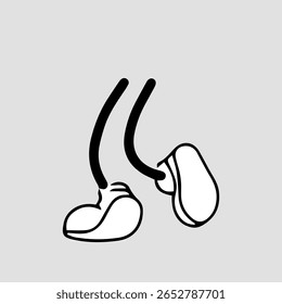Pedaços de corpo de personagem de quadrinhos de pé de mão stock.cartoon. 