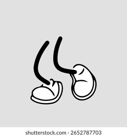 Pedaços de corpo de personagem de quadrinhos de pé de mão stock.cartoon. 