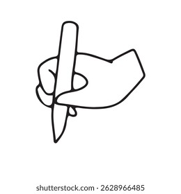 Handrawn Hand gesture carrying pen