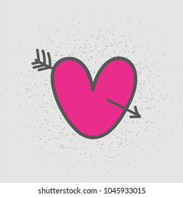 Handrawn heard. Hand drawn elements for your designs dress, poster, card, t-shirt.