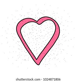 Handrawn heard on white background. Modern brush calligraphy. Hand drawn elements for your designs dress, poster, card, t-shirt.
