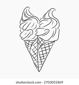 handrawn ice cream vector art illustration