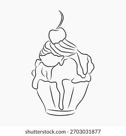 handrawn ice cream vector art illustration