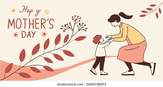 Handrawn Illustration of Happy Mothers Day