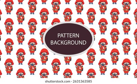 Handrawn kawaii kids fire doodles pattern