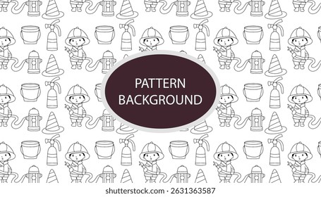 Handrawn kawaii kids fire doodles pattern