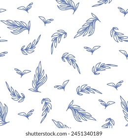 Handrawn leaf pattern. leaves seamless pattern wallpaper. Tropical leaf pattern background. leave background pattern. 