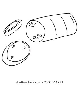 handrawn line bakery coloring book design