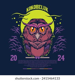 Handrawn Night Owl Concept Vector Illustration Graphic Design
