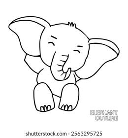 handrawn painting to baby elephant design