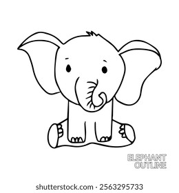 handrawn painting to baby elephant design