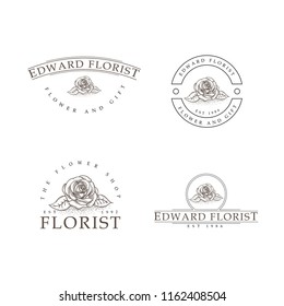 handrawn plants and flower illustration for logo