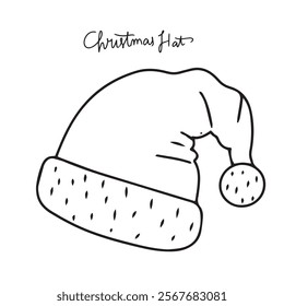 handrawn popular christmas hat element stock