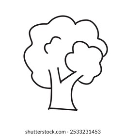 handrawn tree, house element design doodles illustration