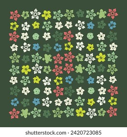 Handrawn Tropical Flower Seamless Pattern Concecpt Design Vector