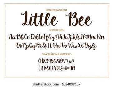 Handrawn vector alphabet. Modern calligraphic font. Brush painted letters.