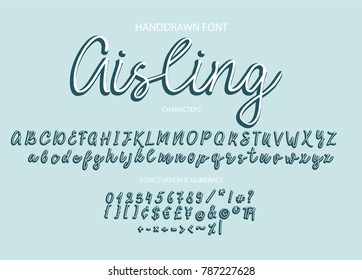 Handrawn vector alphabet. Modern calligraphic font. Brush painted letters.