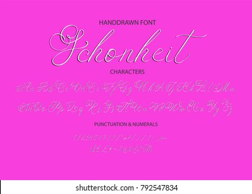 Handrawn vector alphabet. Modern calligraphic font. Brush painted letters.