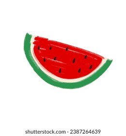 Handrawn watermelon illustration and stickers