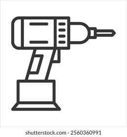 Handrill Outline Icon Vector Illustration