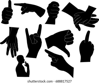 hands 2 vector silhouette