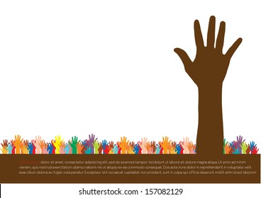 Hands. Abstract background for design, vector illustration.
