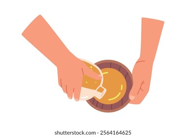Hands adding natural oil ingredient