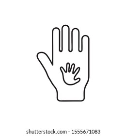 Hands of adults and children, Communicating of love.