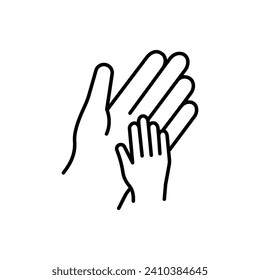 Hands of adults and children, Communicating of love.