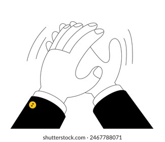 Hands applaud. Bravo gesture and success. Vector illustration in cartoon style.