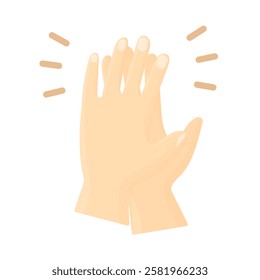 Hands applauding in cartoon style on a white isolated background. Applause icon. Symbol of a job well done. Congratulations concept